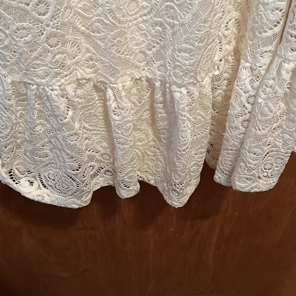 Luxology White Lace A-Line Sundress with Ruffle Hem - Picture 3 of 3